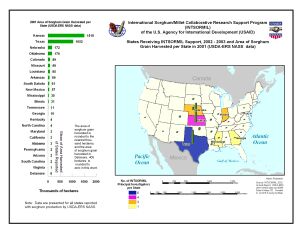 2001 Area of Sorghum Harvested per State (ERS data)